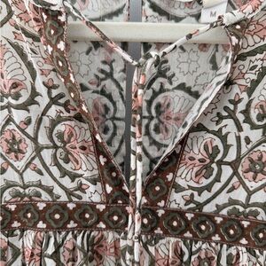 Cleobella Floral Midi Dress in Pink, Olive & Brown